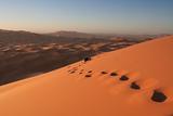 Footsteps in Erg Chebbi sand dunes