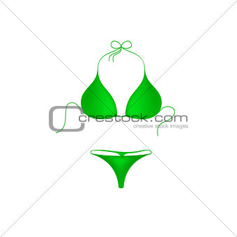 Bikini suit in green design