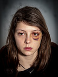 woman victim of domestic violence and abuse