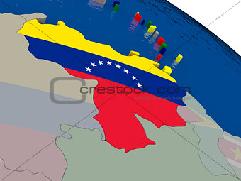Venezuela with flag