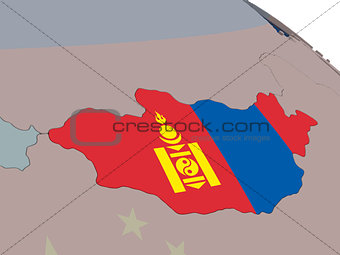 Mongolia with flag