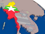 Myanmar with flag