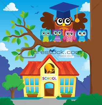 Owl teacher and owlets theme image 6