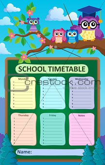 Weekly school timetable subject 6