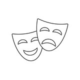 Theatrical masks line icon