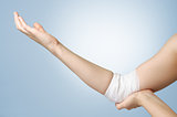 Injured elbow with bandage