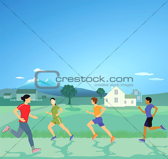 People jogging