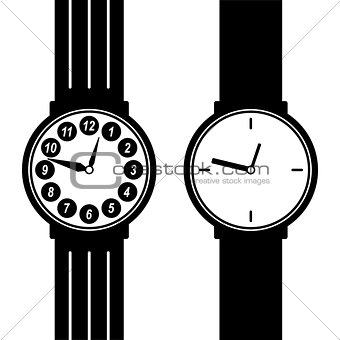 Watch silhouette. eps 10 vector illustration