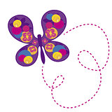 butterfly vector with flowers