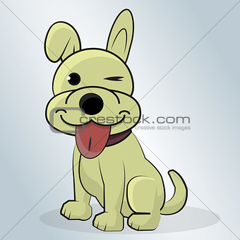 Happy Dog cartoon vector illustration.