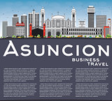 Asuncion Skyline with Gray Buildings, Blue Sky and Copy Space.