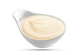 Mayonnaise sauce bowl isolated on white background
