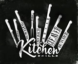 Meat cutting knifes poster
