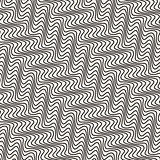 Wavy Ripple Stripes. Vector Seamless Black and White Pattern.