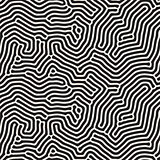Organic Irregular Rounded Lines . Vector Seamless Black and White Pattern.