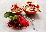 berry fruit jelly with fresh fruits - summer dessert