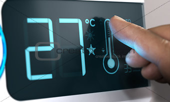 Air Conditioner Temperature Control, Degree Celsius. Home Automa