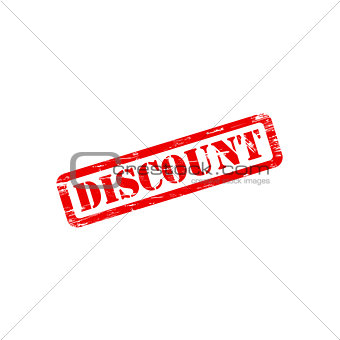 DISCOUNT stamp sign text red.