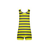 Striped retro swimsuit in yellow and black design