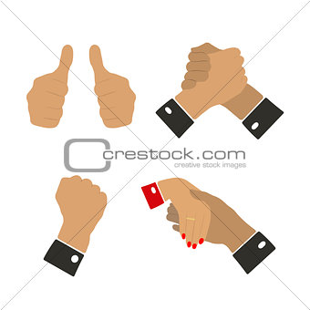 Icons hand gestures, vector illustration.