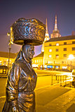 Dolac market of Zagreb statue view