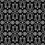 Abstract tribe dark ornament seamless vector pattern.