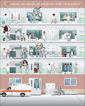 Location hospital with characters