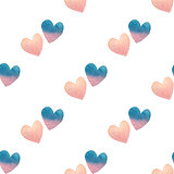 watercolor Valentine seamless pattern in pastel colors on white background. hand drawn illustration.