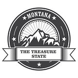 Montana Mountains - Treasure State stamp label 