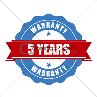 Five years warranty seal - round stamp