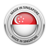 Silver medal Made in Singapore with flag