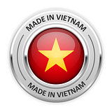 Silver medal Made in Vietnam with flag