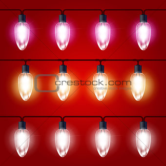 Christmas Lights - festive luminous garland with light bulbs