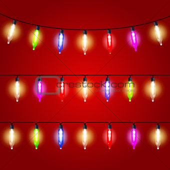 Christmas Lights - carnival electric bulbs strung 