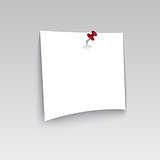 White blank paper attached with red pin.