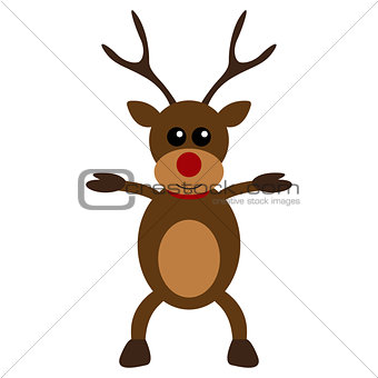 Christmas deer character flat design