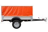 Orange car trailer.