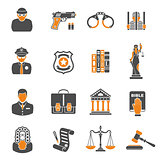 Crime and Punishment two color Icons