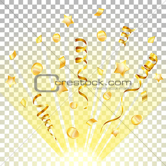 Holiday Background with Gold Streamer