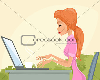 Girl with laptop 