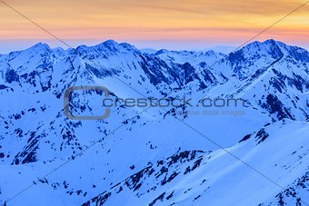 Fagaras Mountains in winter, Romania