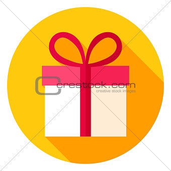 Gift Box Circle Icon