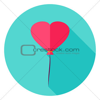 Heart Balloon Circle Icon