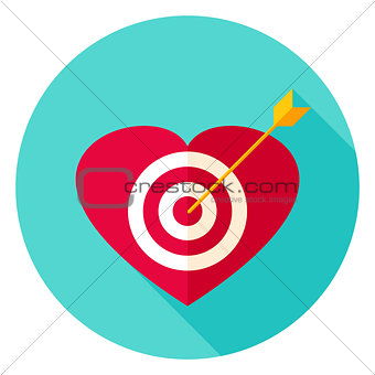 Heart Target Circle Icon