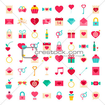 Big Set Valentines Day Objects