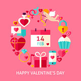 Happy Valentines Day Flat Concept