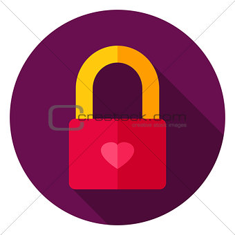 Love Lock Circle Icon