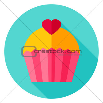 Lovely Cupcake Circle Icon