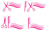 set of design elements for hair salon