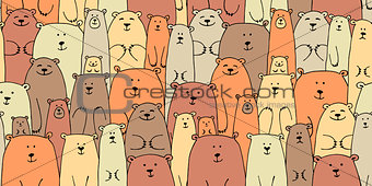 Bears family, seamless pattern for your design